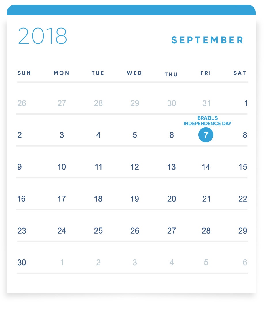 EBANX Holiday Calendar September EBANX Holiday Calendar September