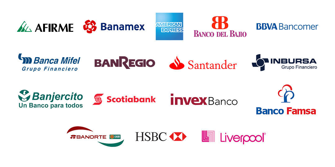 Mexican banks that offer installments via EBANX